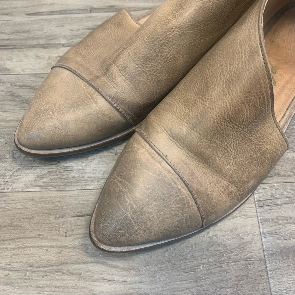 Free People Royale Distressed Leather Pointed Cut Out Flats - Picture 6 of 14